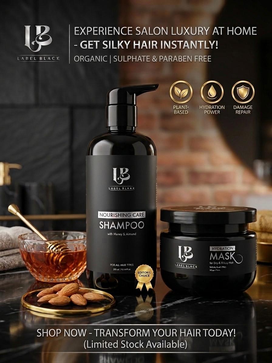 Label Black shampoo plus hair mask